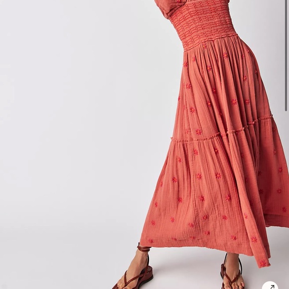 Free People Cream Floral Long Sleeve Dress - Picture 8 of 8